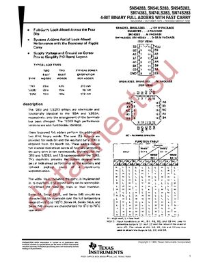 SN74LS283NSR datasheet  